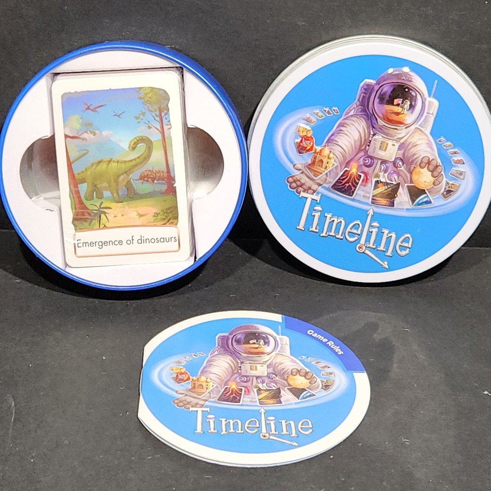 Timeline Card Game Events Zygomatic Asmodee Frederic Henry Round Tin NEW in box