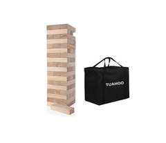 Giant Tumble Tower Outdoor Game 54 Wooden Blocks Stacks 4+ Feet