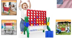 1.9 Ft Giant 4-in-A-Row Connect Game for Family Fun – Portable Indoor/Outdoor
