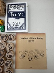 Horse Race Board Game, Portable Horse Racing Game w/Rollable Cork Mat, 12 Horses