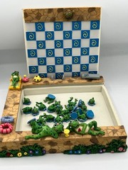 Lawns & Tortoise & Hares Oh My! Checker Set with Frog Playing Pieces Used In Box