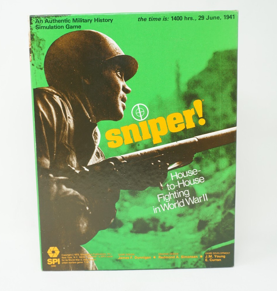 Vintage TSR SPI 1973 Board War Game: Sniper! House-to-House Fighting Unpunched