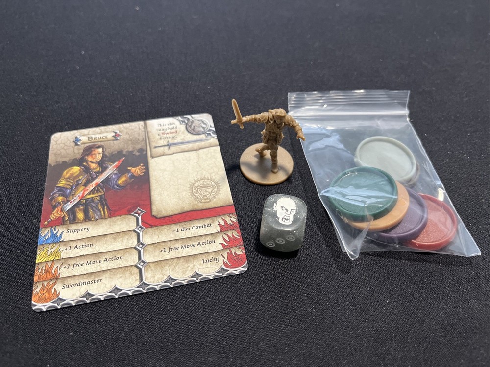 Cmon Zombicide Bruce Figure with Card, Bases, And Dice