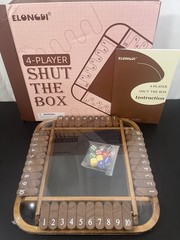 ELONGDI 1-4 Players Shut The Box Dice Game