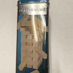 Tumbling Tower by Cardinal 48 Stacking Wood Pieces Metal Tin Used 5 & Up 1999