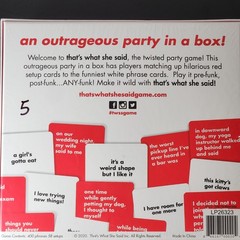 That’s What She Said: Adult Party Game with 458 Cards 4+ Players New Sealed