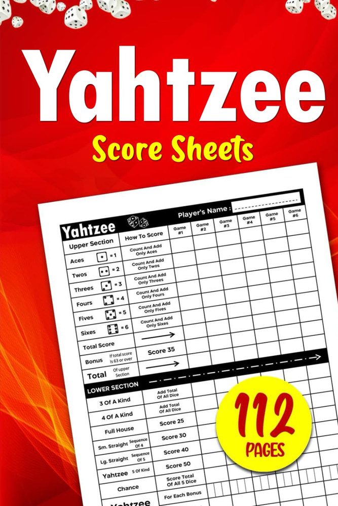 Yahtzee Score Pads: 660 Score Games for Scorekeeping – Yahtzee Score Sheets 6X9