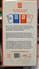 Never Have I Ever the Game of Poor Life Decisions Hilarious Revealing Party Game