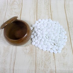 Japanese Go Stones White 180 Black 180 & Go Bowls for IGO Game Vintage Japan