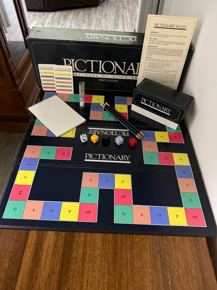Pictionary 1985 First Edition Board Game Original Box Classic Drawing Game