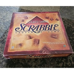 Scrabble Deluxe Collector’s Edition Turntable Crossword Rotating Milton Bradley