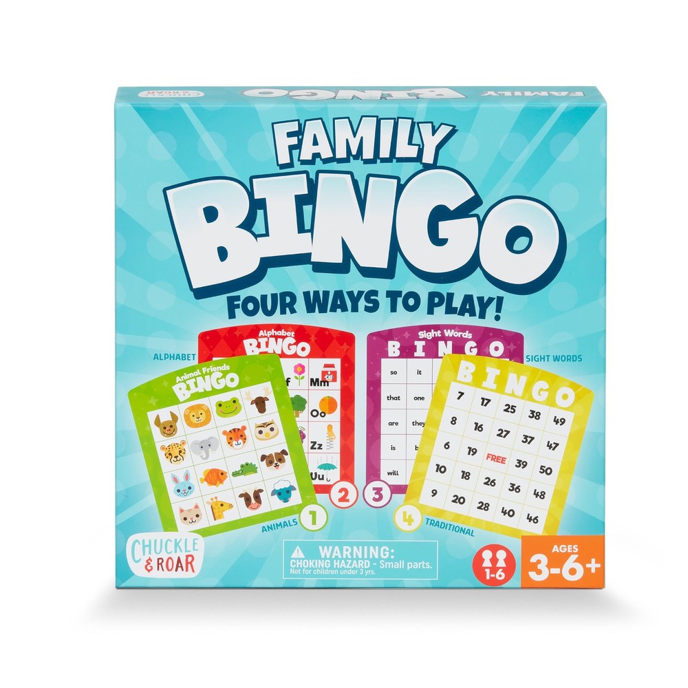 Family Bingo – Educational Bingo Game for Ages 3–6+ | Four Games in : Animals…