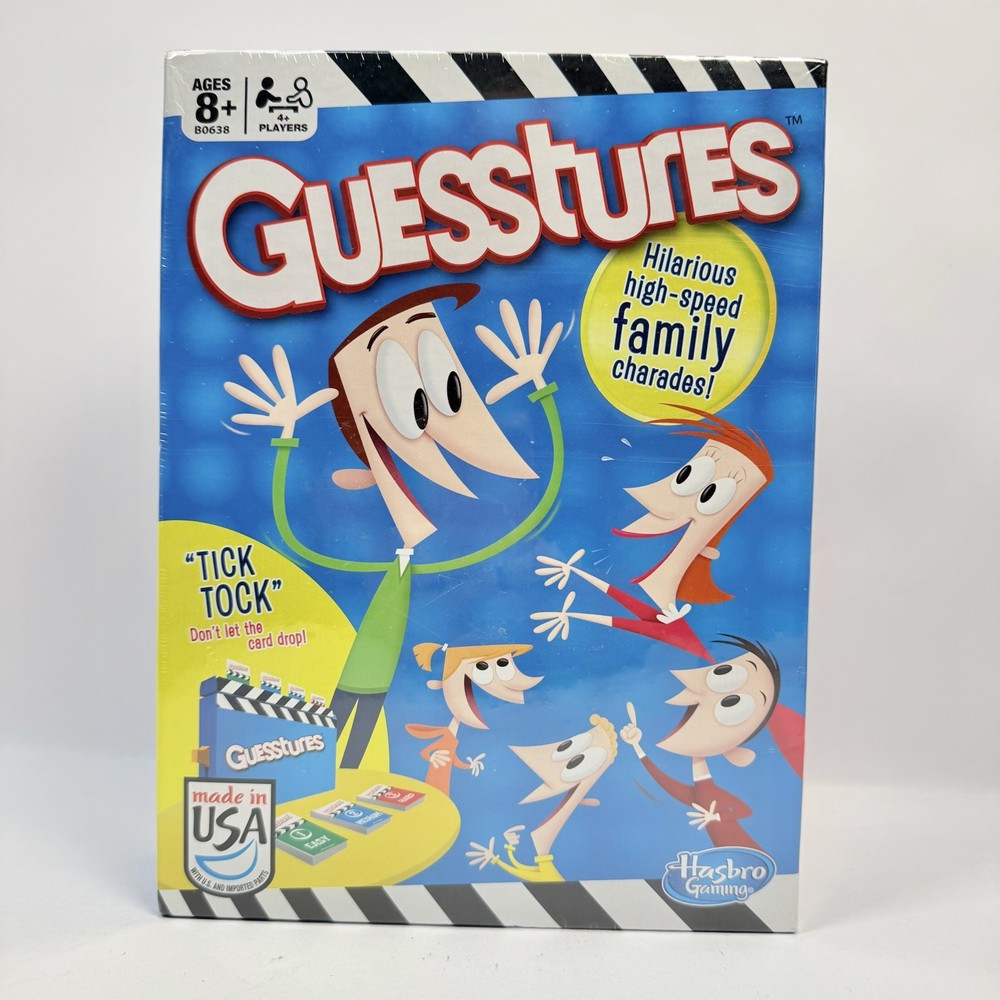 NEW Guesstures Charades Game Hasbro Gaming 4+Players Age 8+ Family Friendly 2014