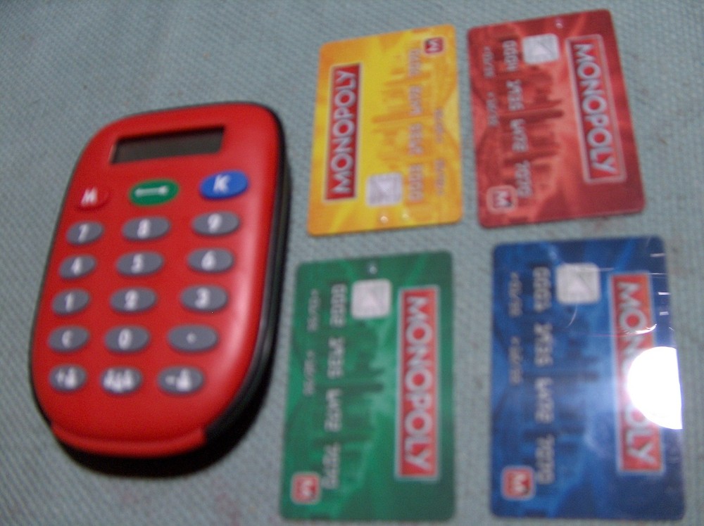 Monopoly Electronic Banking Unit 4 Debit Bank Cards Replacement 2013 TESTED w3