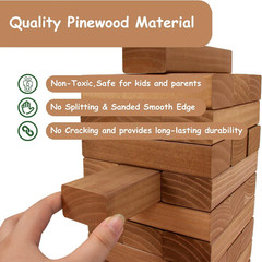 54 Pieces Giant Tumble Tower Blocks Game Giant Wood Stacking Game
