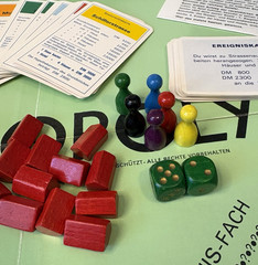 Vintage MONOPOLY Game GERMANY/German All Wooden Pieces Complete 60s