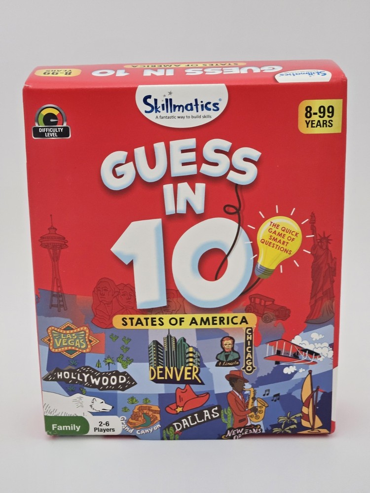 Skillmatics Guess in 10 States of America Game 2-6 Players Ages 8-99