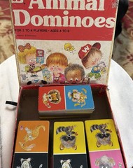 Vintage Whitman Cardboard Animal Dominoes For Kids New 1976