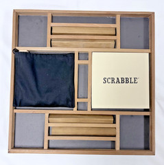 2019 WS GAME COMPANY DELUXE ED. SCRABBLE ROTATING WOOD COLLECTOR GAME SET EUC