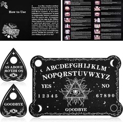 Black Wooden Ouija Board Game Spirit Hunt Planchette Accessories Games Supplies