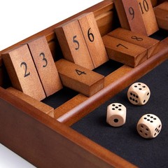 Shut The Box Dice Game Wooden Board Table Math Game for 2 Players and Up, 12 …