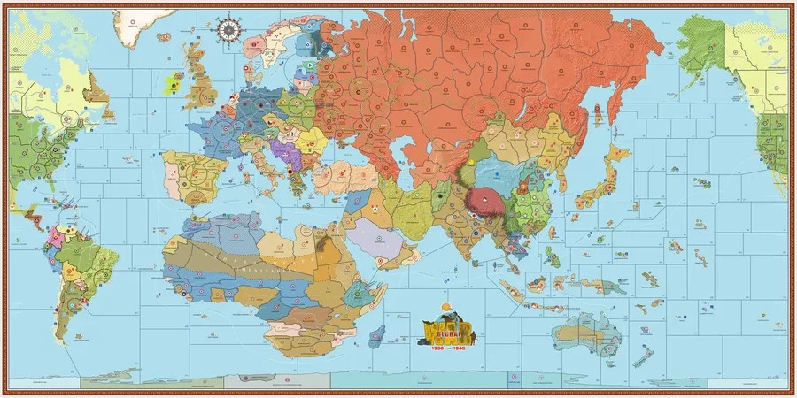 Global War 1936 V3 3’x6′ Map (Board Game Map)
