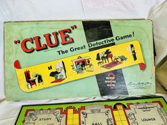 100% COMPLETE 1949 Vintage CLUE Board Game Parker Brothers Long Box Antique