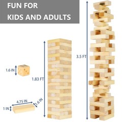 Tumble Tower Game 66 Wooden Blocks New Zealand Pine 3.5FT – Family Fun Indoor