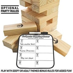 GoSports Giant Wood Tower Tumbling Block Game Indoor Outdoor Garden Family Games