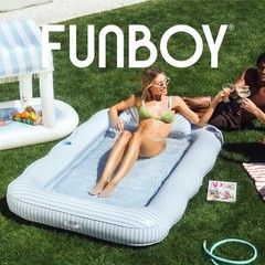 Inflatable Pool Lounger Float 72 x48 XL Blue Stripe Tanning FUNBOY 72×48 Luxury