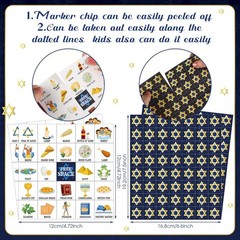 35 Pcs Passover Bingo Games 24 Players Pesach Bingo Cards Jewish Seder Matzo …