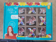 Pioneer Woman Tic Tac Toe Game Floral Cow Wooden Board 8″W x 8″L New (SM 5-1)