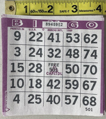 600 PAPER Bingo Cards by Capital Games Square 1 On Single Sheets 6 Asst Colors