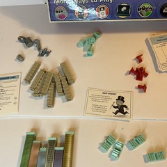 Monopoly City Board Game Family Hasbro 2009 Incomplete PARTS ONLY 3D Buildings