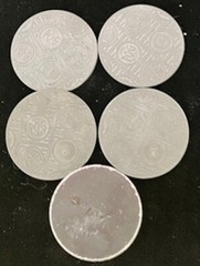 Vintage Pog Slammers #s 3, 4, 7, 8. Circa 1990’s. Collection of five