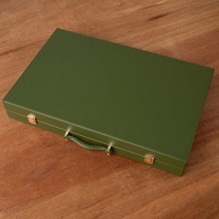 Premium Leather Backgammon Set Green Travel Game Gift for Adults