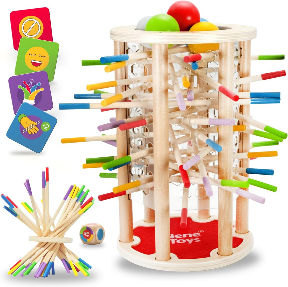 BALLFALL Jumbo – Montessori Wooden Board Game for Kids 3 4 5 6 Years – Colorful