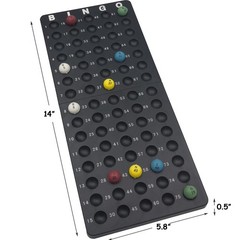 Yuanhe Bingo Board Ball Holder – 3/5″ Balls 14″ x5.8″ x 0.5.”, Black