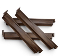 American Mahjong Rack Set of 4 Dark Walnut Acrylic 18.5 Inch with Pushers