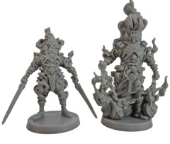 MASSIVE DARKNESS 2: Hellscape 6x FIRE ENTITY & LEADER Minis & Cards NEW!!