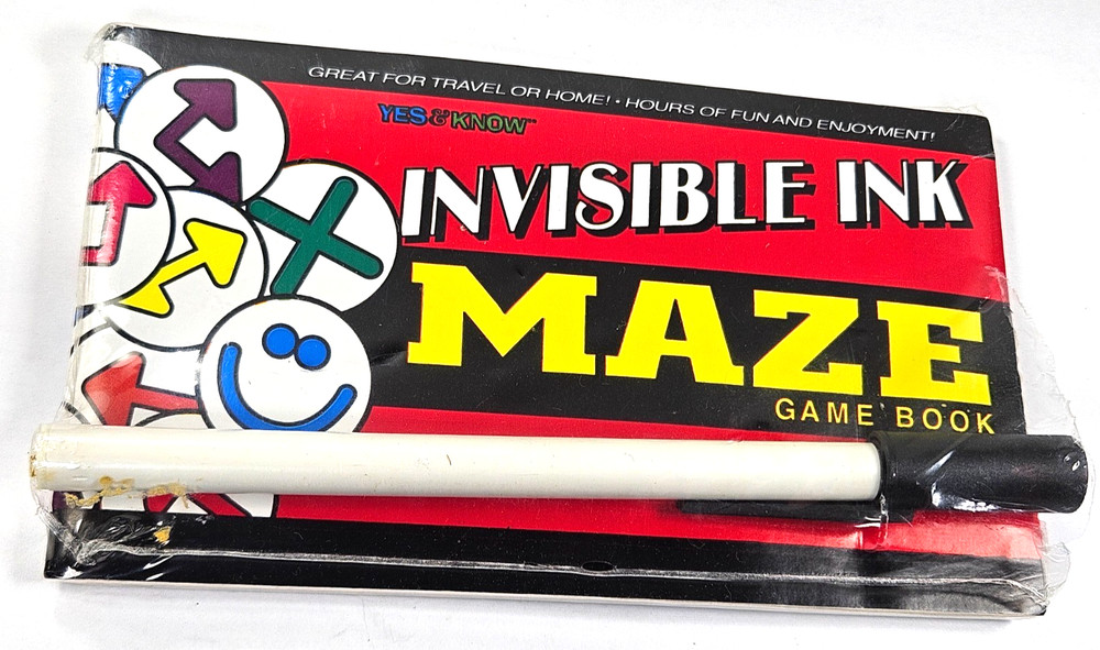 Invisible Ink MAZE Game Book YES & KNOW Travel Game, Lee Publications