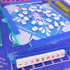 NEW! Vibrant Layered Mahjong Tiles – Full American Set 160Tiles – blue acrylic