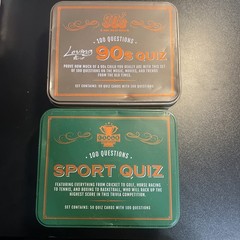 100 Questions LOVING the 90s QUIZ & Sport Quiz Card Games in TIN Boxes (#69)