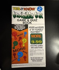 8 Yes & Know INVISIBLE INK Game Puzzle Quiz Books Lot Lee Pub 5 PENS Vtg READ