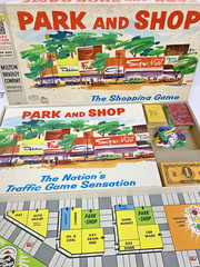 Vintage 1953 1960 Park And Shop Milton Bradley Board Shopping Game 4300 Complete