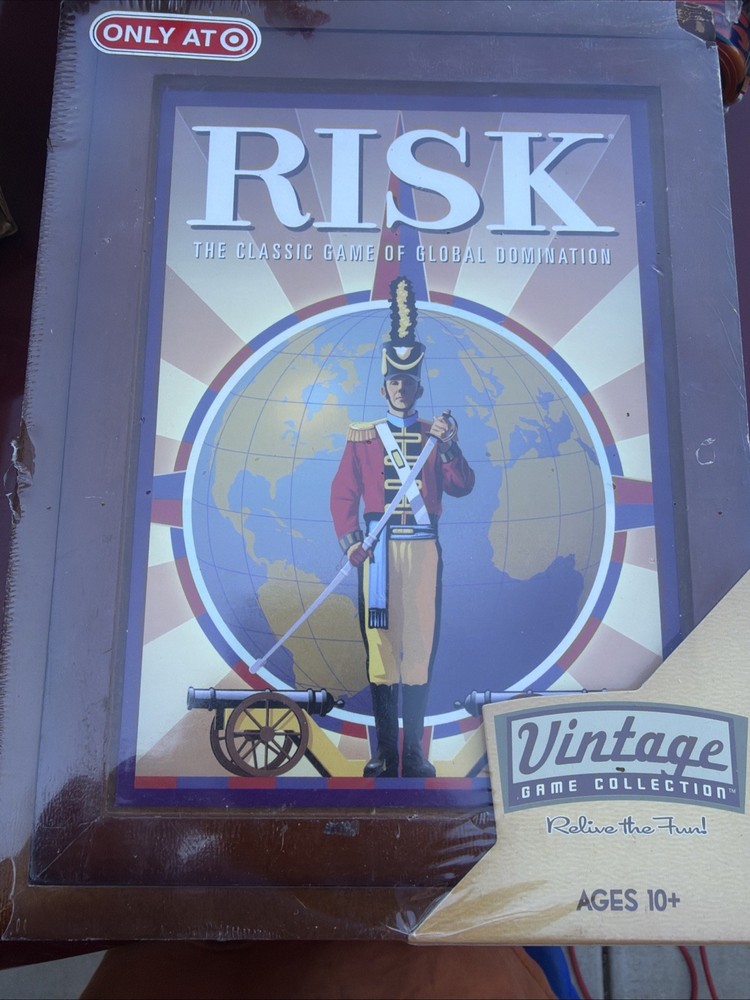 RISK VTG Game Collection Wooden Bookshelf Wood Box 2009 Board Game New Sealed