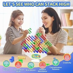 48 Pcs Balance Stacking Blocks Game Kids Family Party Board Toy Gift Set