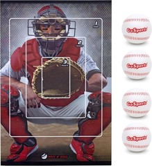 Pitch N’ Stick Kids Baseball Game Set – Wall Poster & 4 Sticky Balls