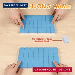 Vita Mahjong Game Set with Stickers, 65 Tiles DIY Plastic Mahjong Block Set, 2 P