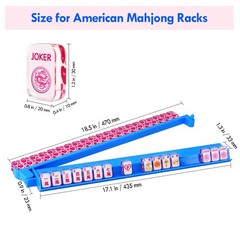 4 Pack Acrylic Mahjong Racks with Pushers Combo, All-in-One Tile Pushers, Blue